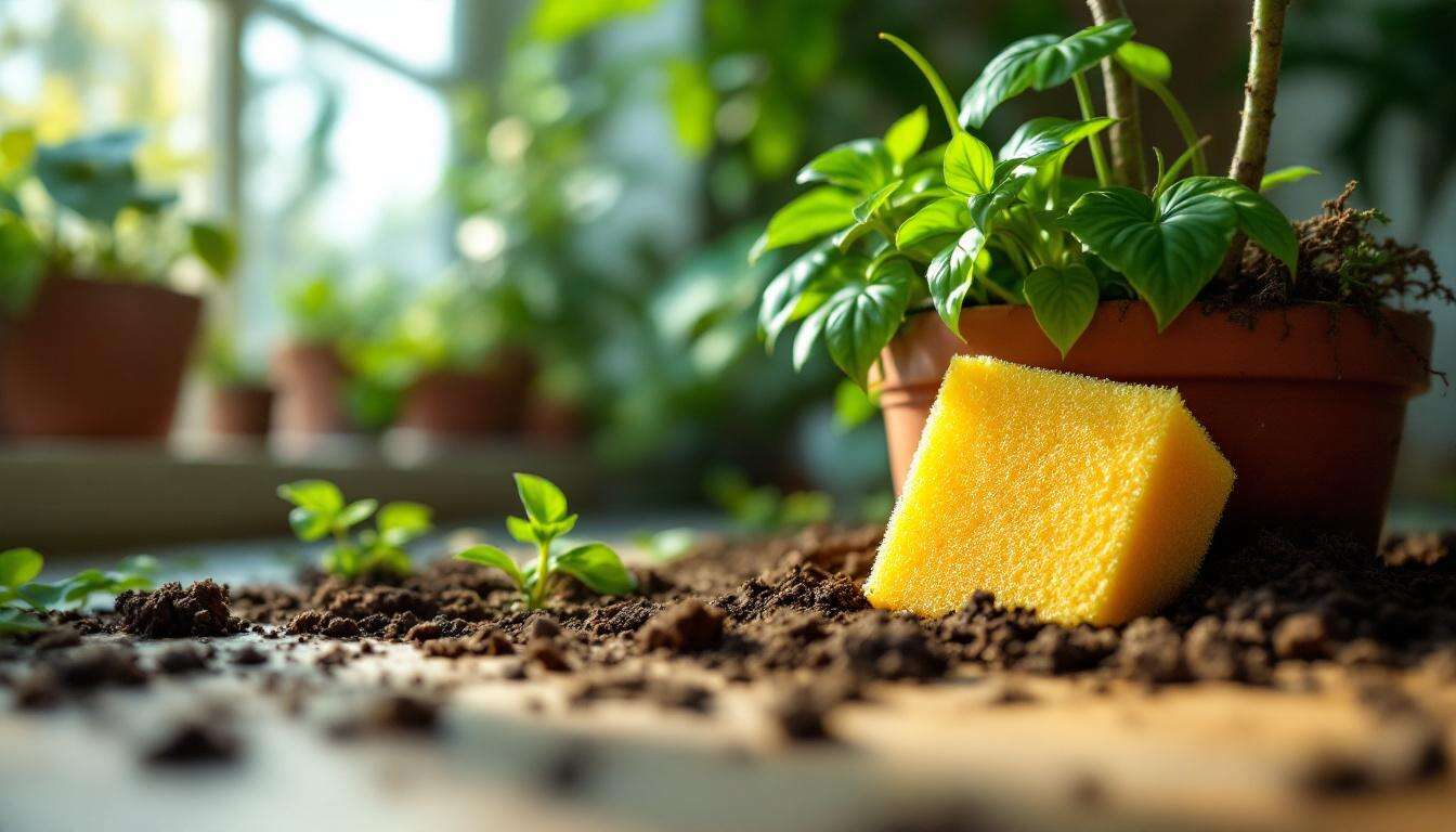 Ne jetez plus vos éponges : découvrez leur pouvoir caché sur les plantes