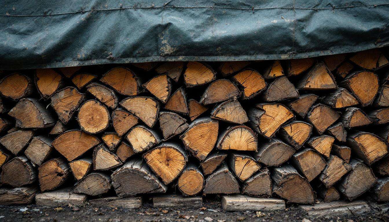 Stocker son bois sous une bâche : pourquoi cette habitude courante est la pire erreur pour votre chauffage