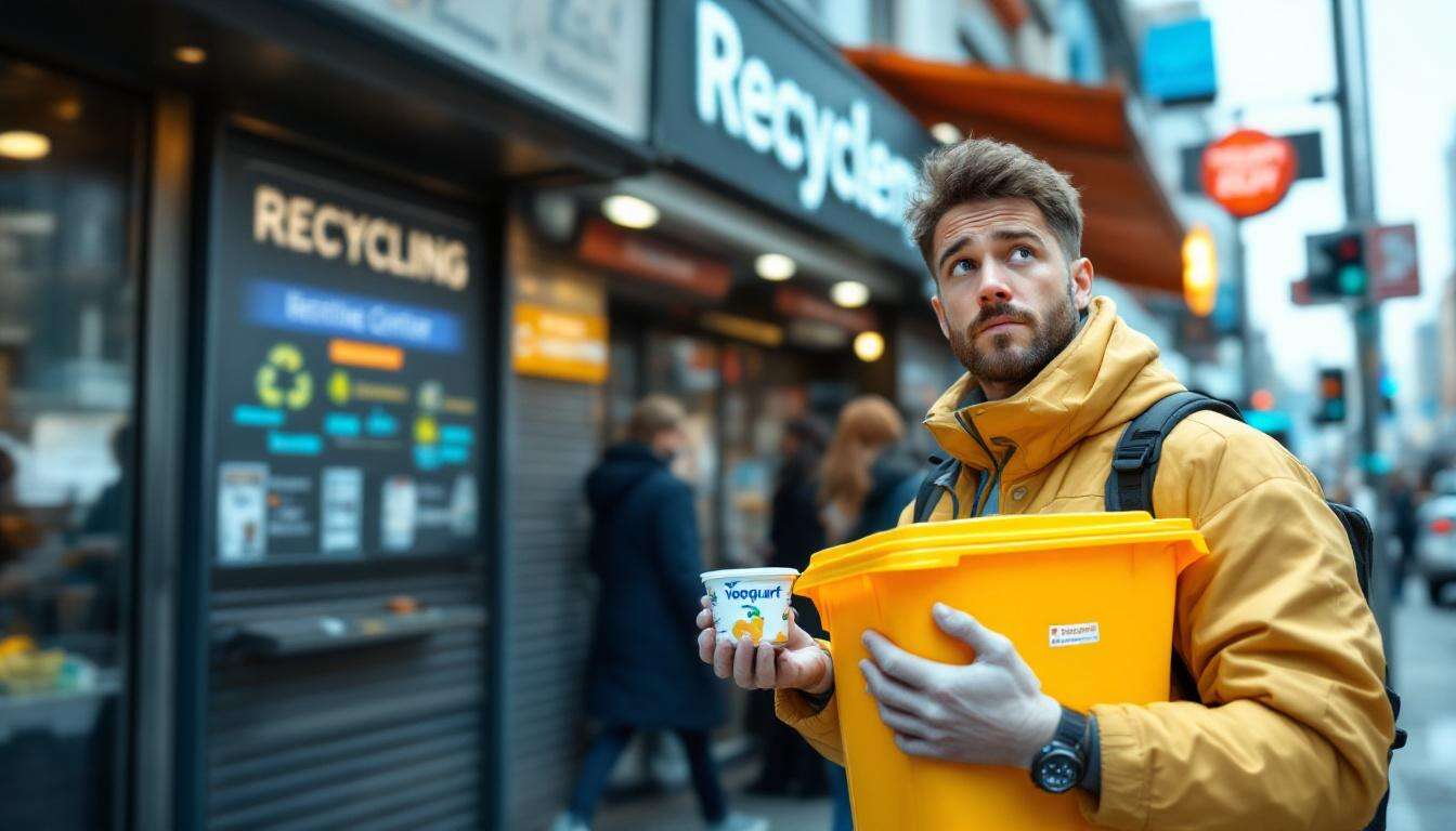 Poubelle jaune : ce petit réflexe avec les pots de yaourt qui complique tout au centre de tri