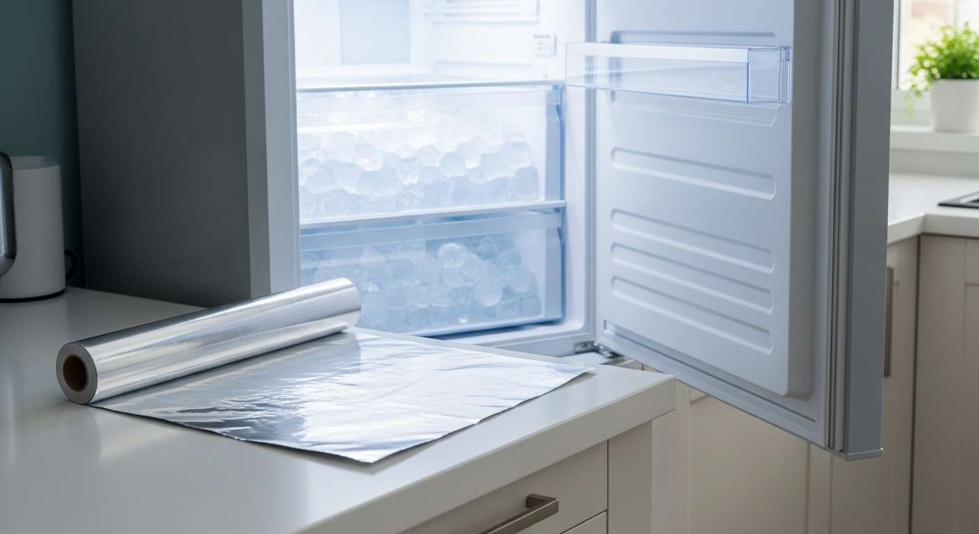 Congélateur givré : la technique facile avec du papier aluminium pour enlever la glace vite