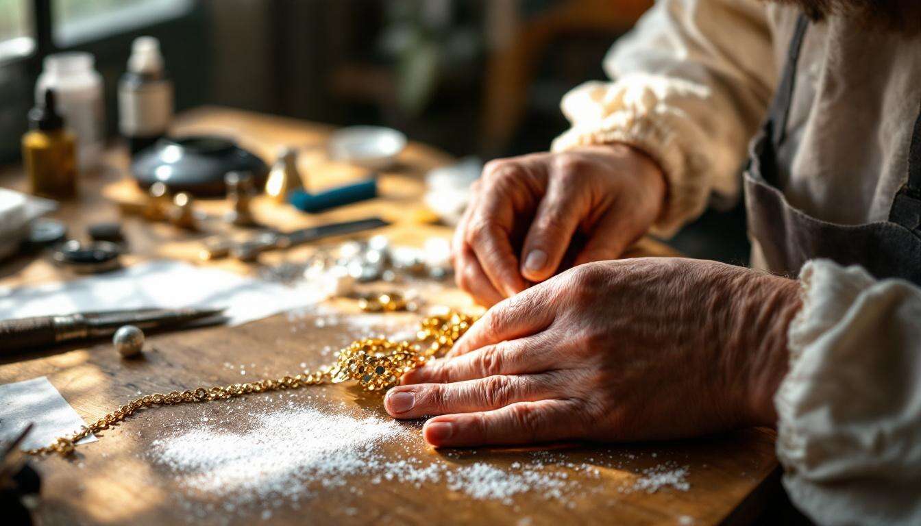 Un orfèvre montre comment nettoyer les bijoux à l&rsquo;aide d&rsquo;un produit ménager courant.