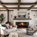 Avant-après : un salon classique modernisé tout en conservant ses poutres d'origine
