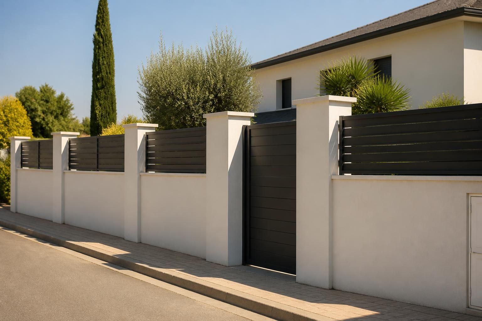 Mur de clôture devant la maison : réglementation et hauteurs