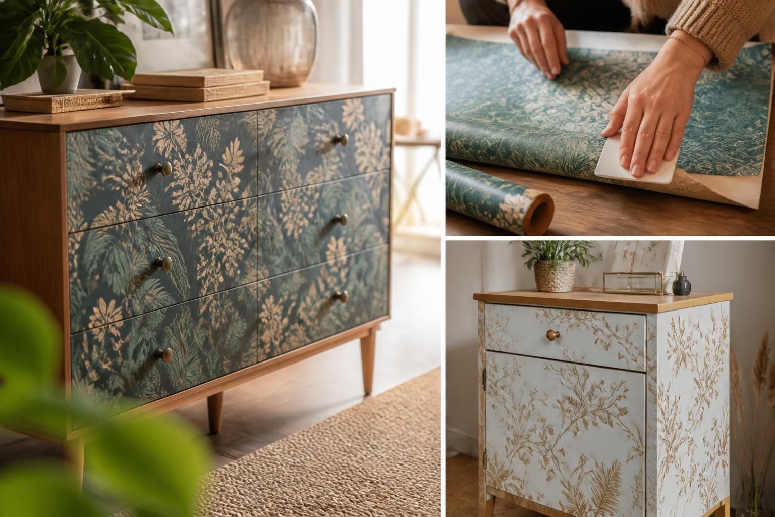 Papier peint pour meuble : choisir, poser et relooker