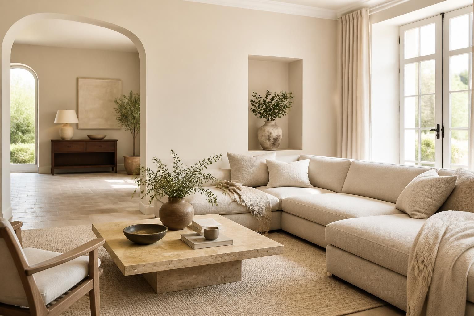 Peinture beige au salon : les nuances les plus lumineuses